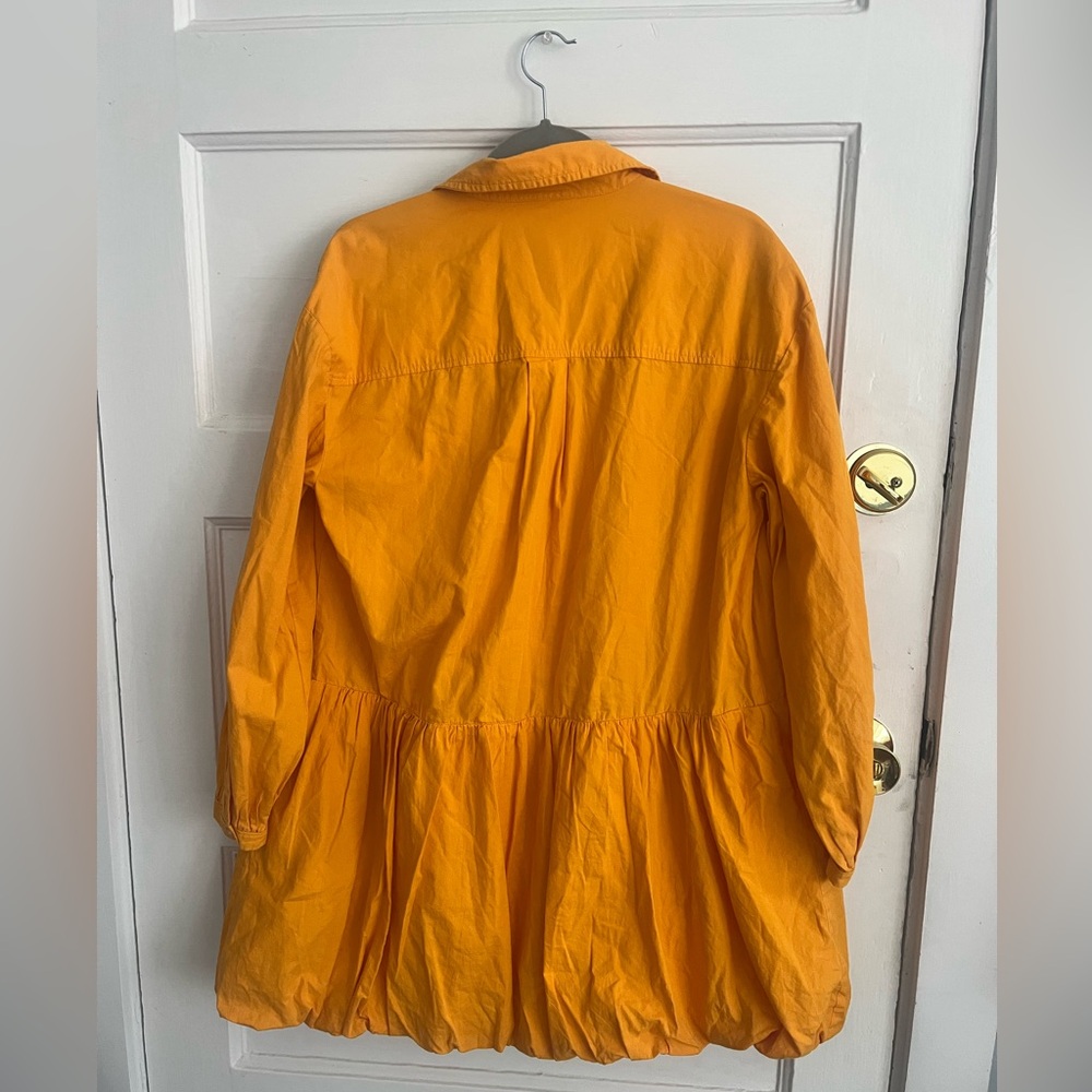 Maeve Yellow / Orange / Marigold Button-Up Shirt Dress - Picture 4 of 5